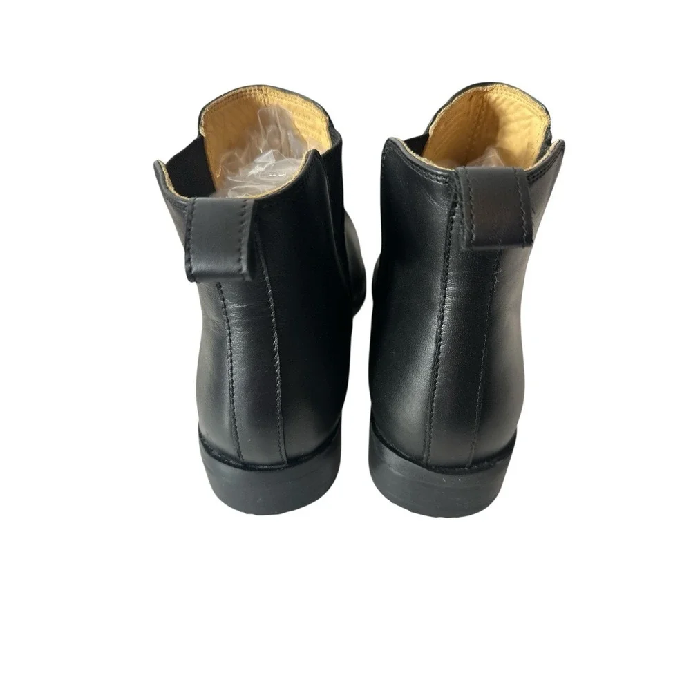 New Nisolo Eva Chelsea‎ Boots Women's Size 8 Black Leather Ankle Slip On Booties